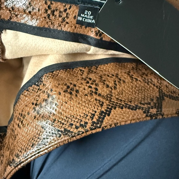 Brown Patent Snake Print Skirt - Picture 4 of 4